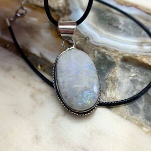 2312 Lustrous Silver Moonstone Necklace